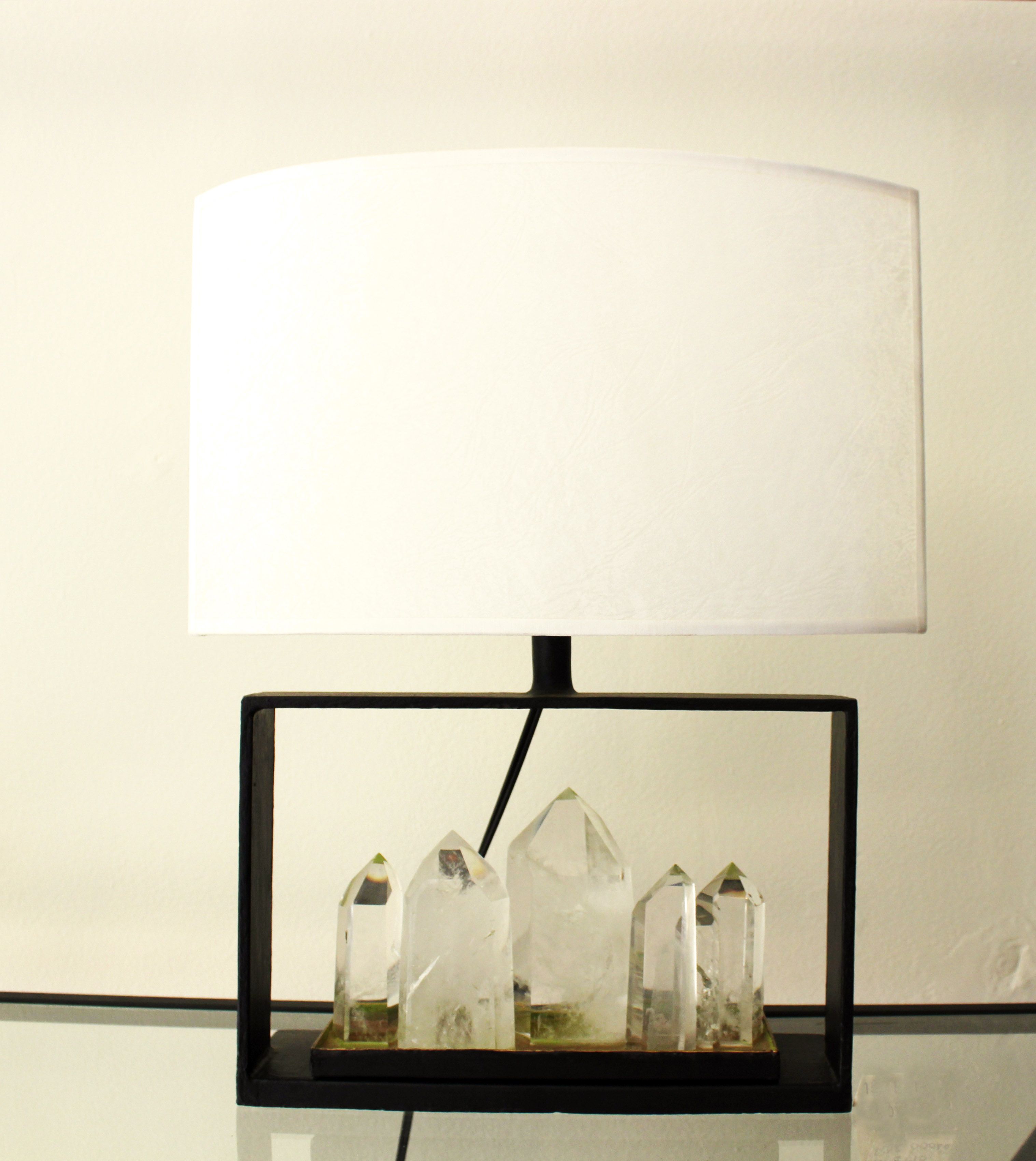 lampe cadre fer PM / prismes cristal