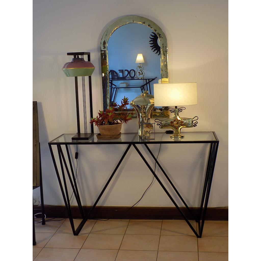 Console fer et vitre 135*45*80