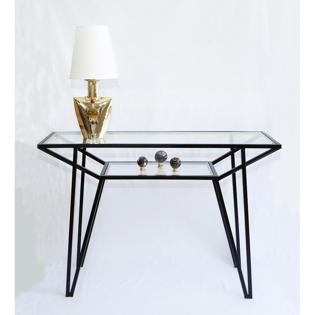 Console fer et vitre 120*40*82