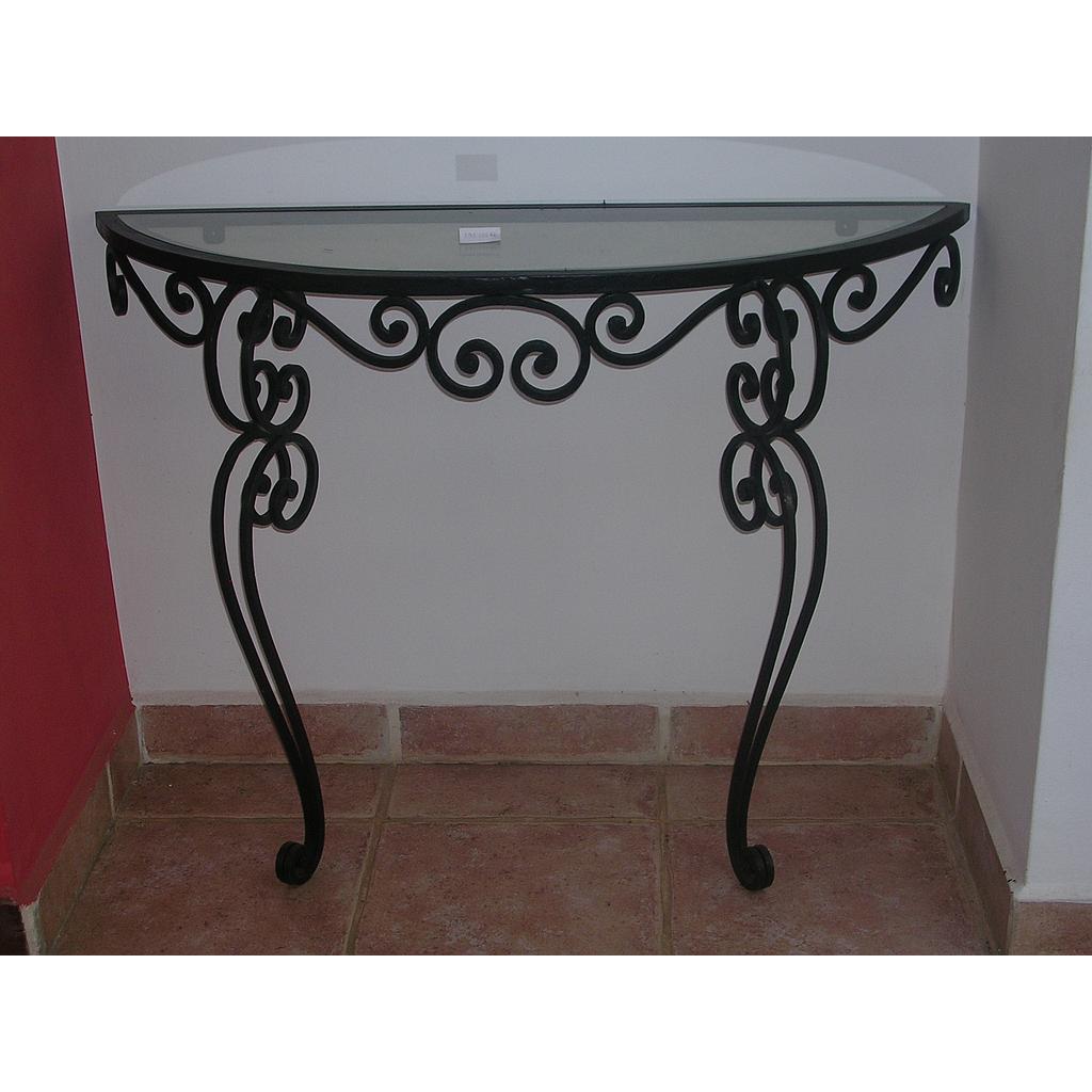 Console demi-lune en fer forgé