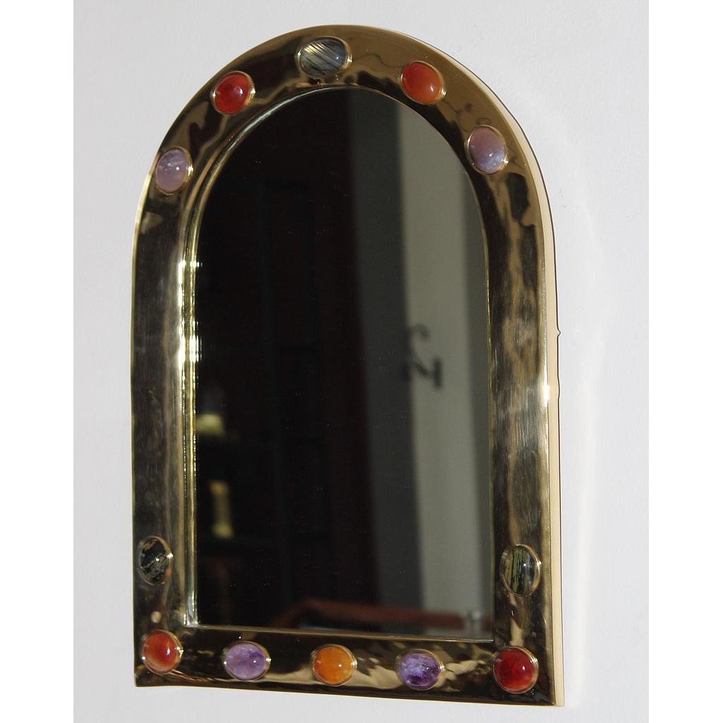 MIROIR OGIVE CABOCHONS  LAITON MM